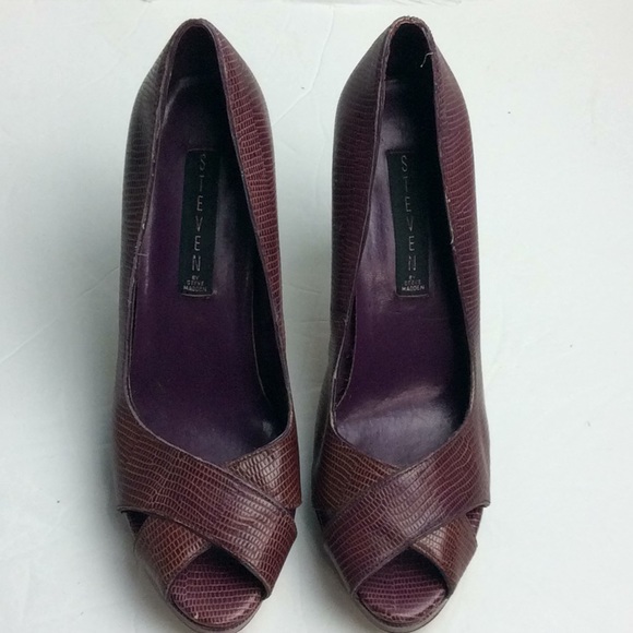 Steven By Steve Madden Shoes - Steven Madden Ladies Mauve Snakeskin Heels Sz 8.5